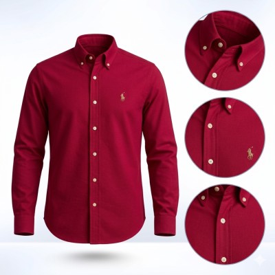 Ralph Lauren Solid Red Formal Fit Full Shirt