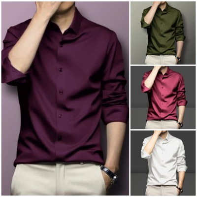 Men's Premium Rinkel Free China Stich Farmal Shirt (4-Pics Combo)