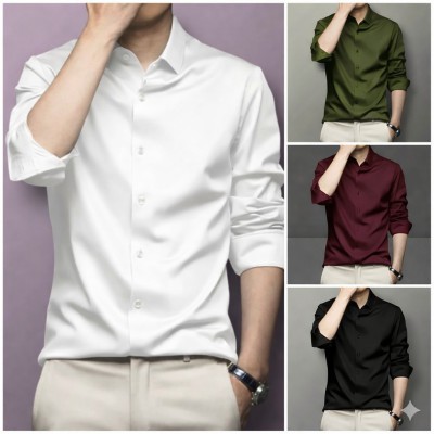 Men's Premium Rinkel Free China Stich Farmal Shirt (4-Pics Combo)