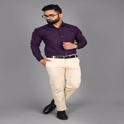 Men's Solid Cotton Shirt Color (ONLY SHIRT)