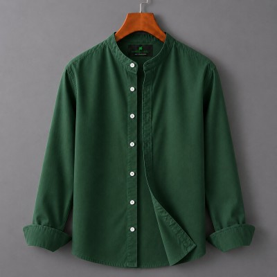 Men's Solid Cotton Shirt Ban Color